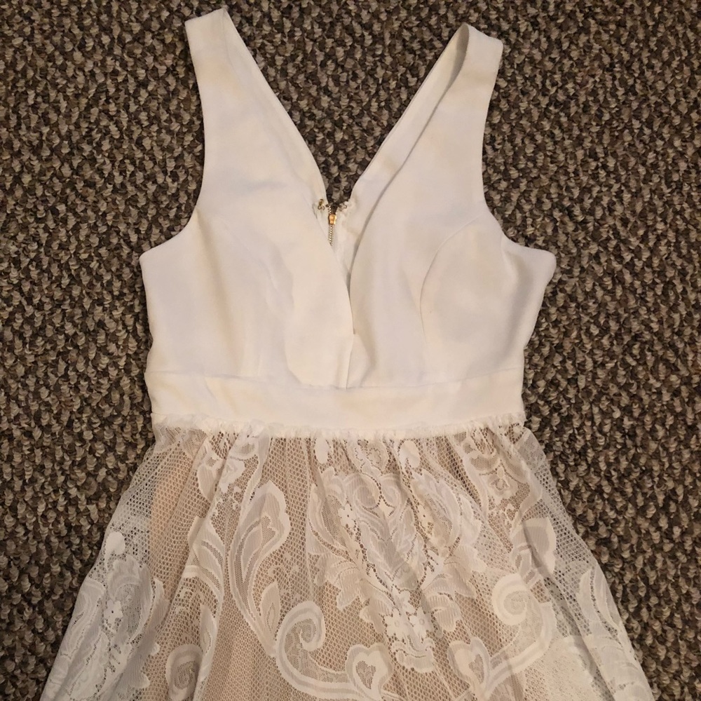 Charlotte Russe white dress with lace design